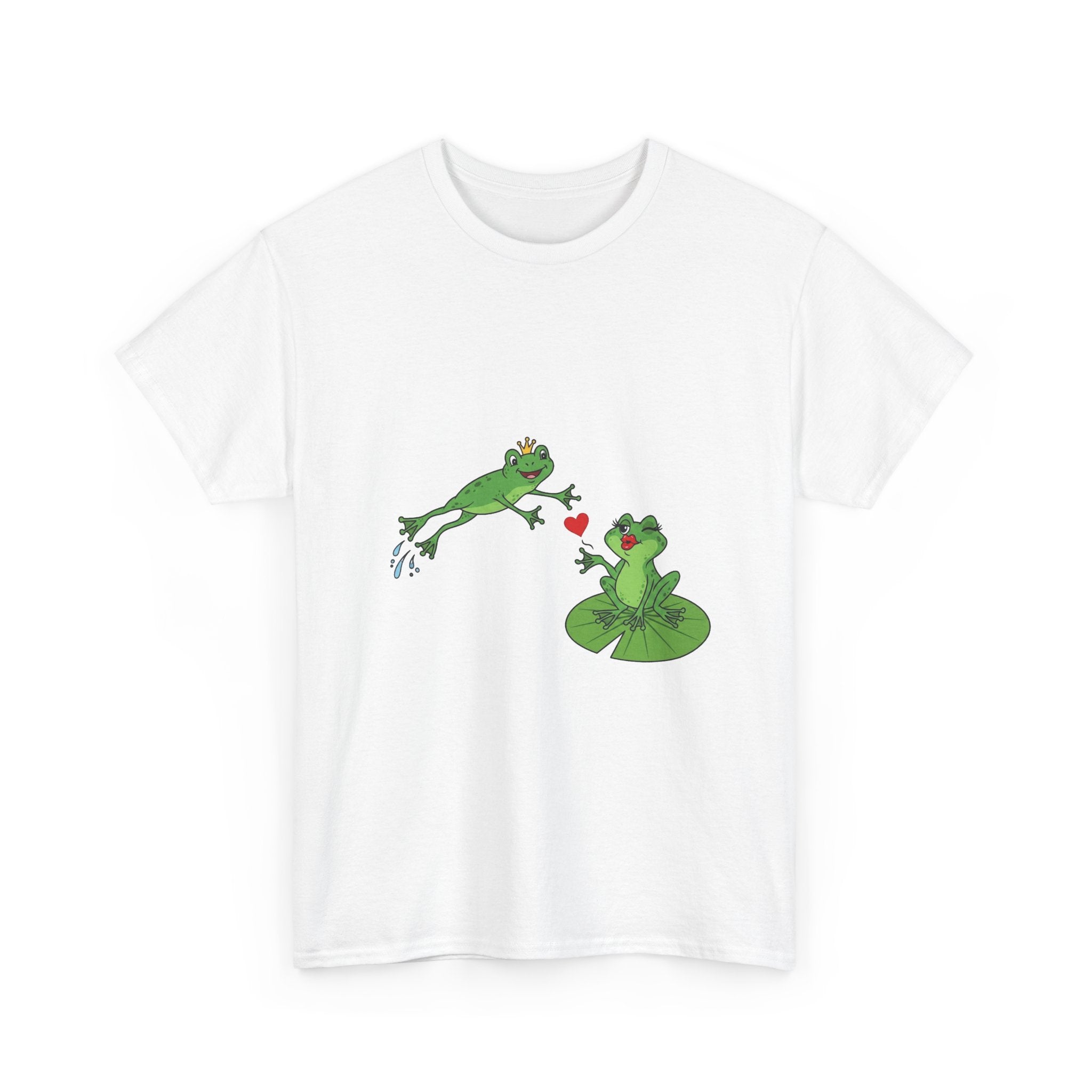 Kissing Frogs Tee | Romantic Frog Lily Pad Illustration