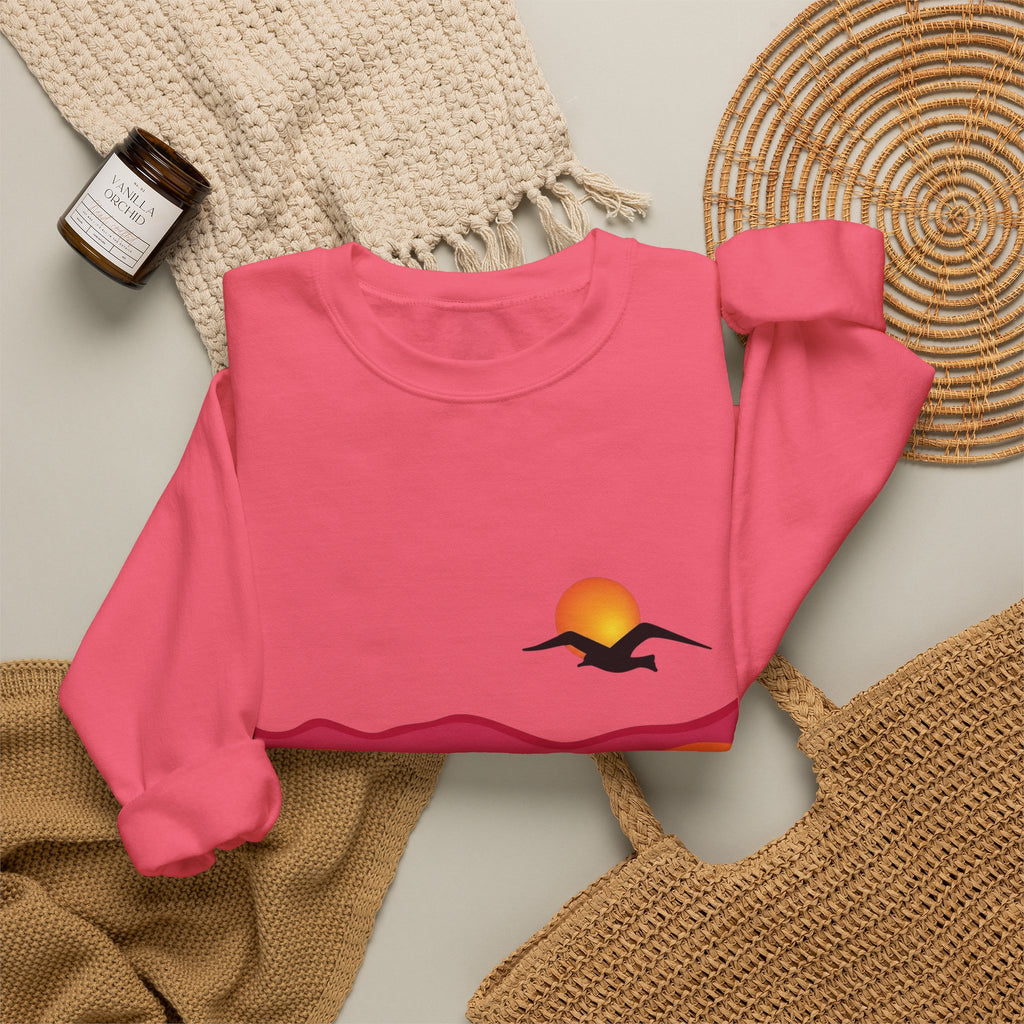 Desert Sunset Landscape Sweatshirt | Sunset Dunes with Road and Bird