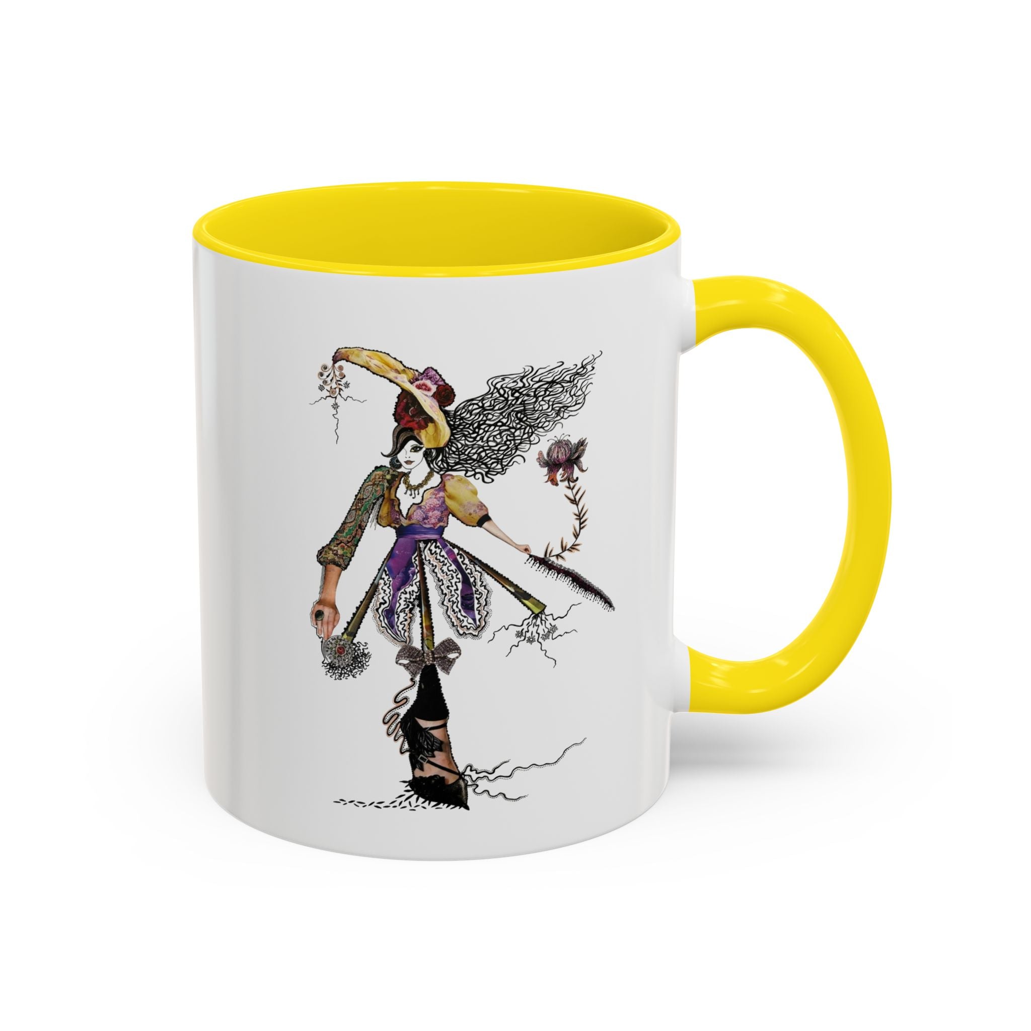 Whimsical Witch Illustration Mug | Accent Coffee Mug 11oz 15oz