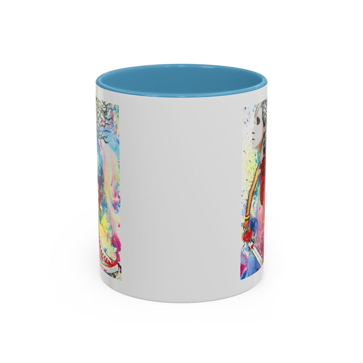 Colorful Abstract Woman Portrait Mug | Accent Coffee Mug