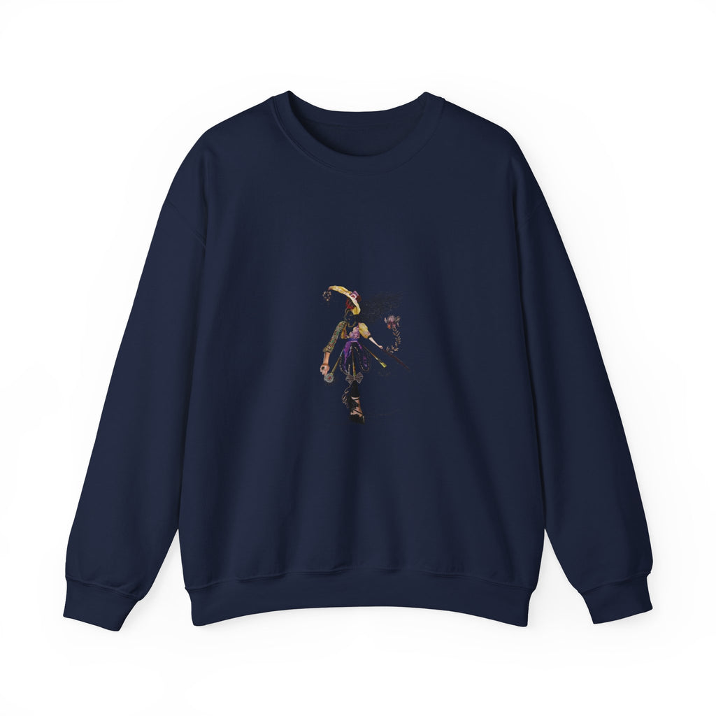 Crewneck Sweatshirt - Gothic Jester Skeleton Illustration