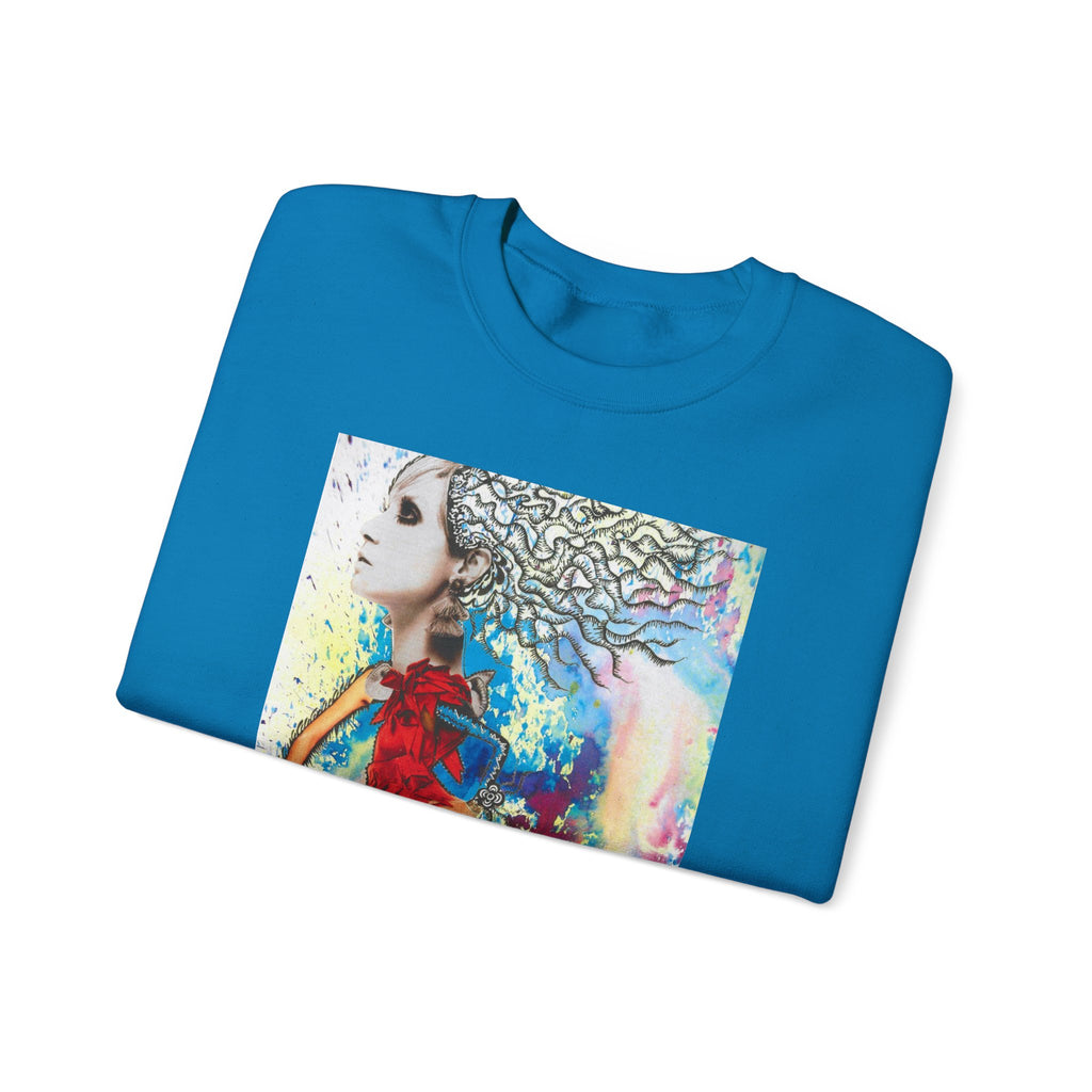 Colorful Abstract Woman Portrait Sweatshirt | Psychedelic Paint Art
