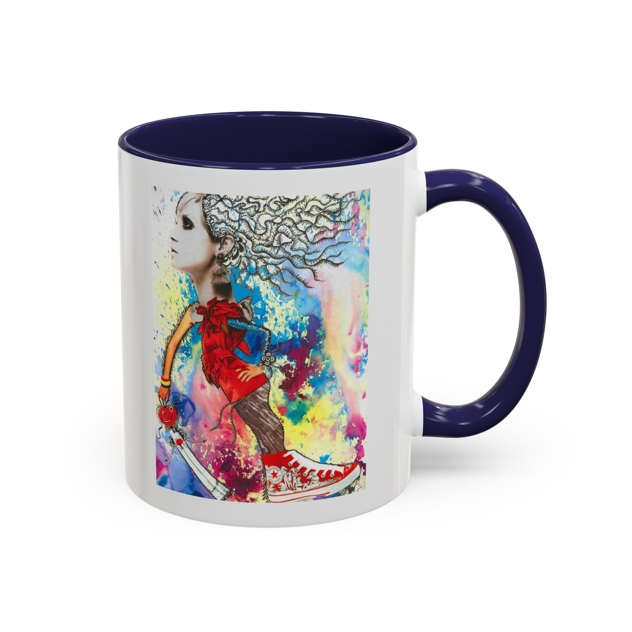 Colorful Abstract Woman Portrait Mug | Accent Coffee Mug