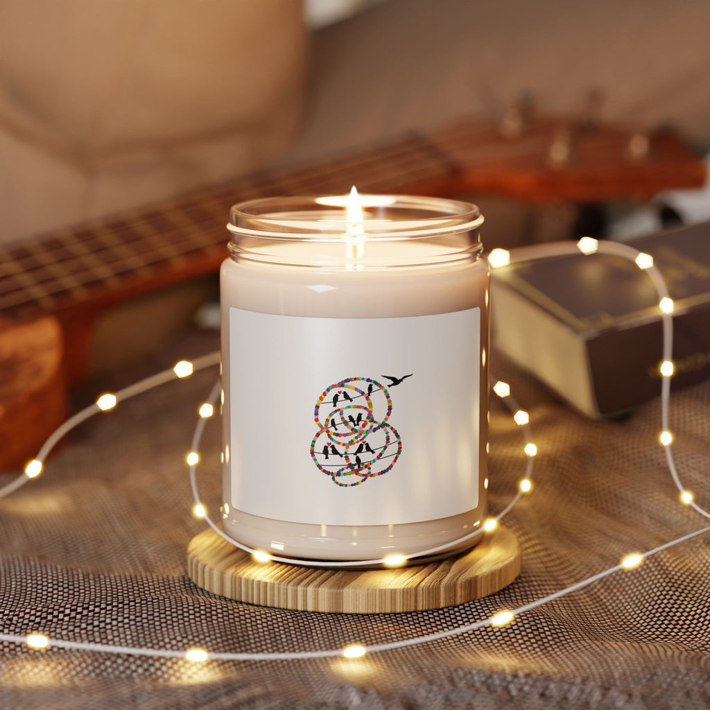 Soy Candle — Multicolor Concentric Rose Graphic, 9oz Scented Jar