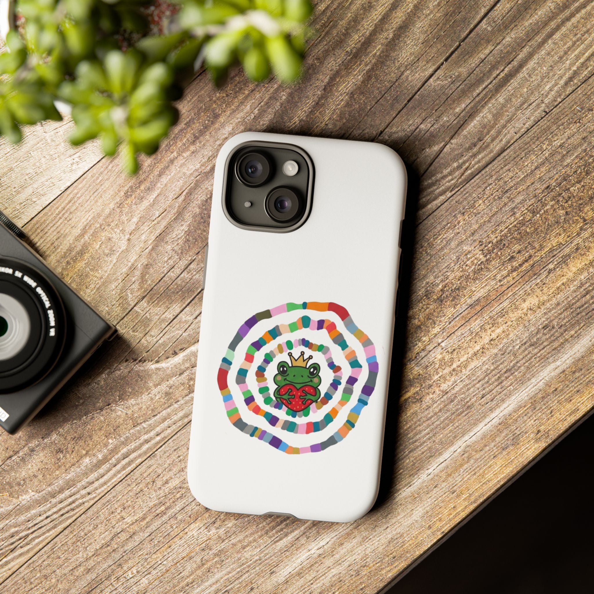 Frog Heart Spiral Tough Case | Colorful Concentric Ring Phone Case