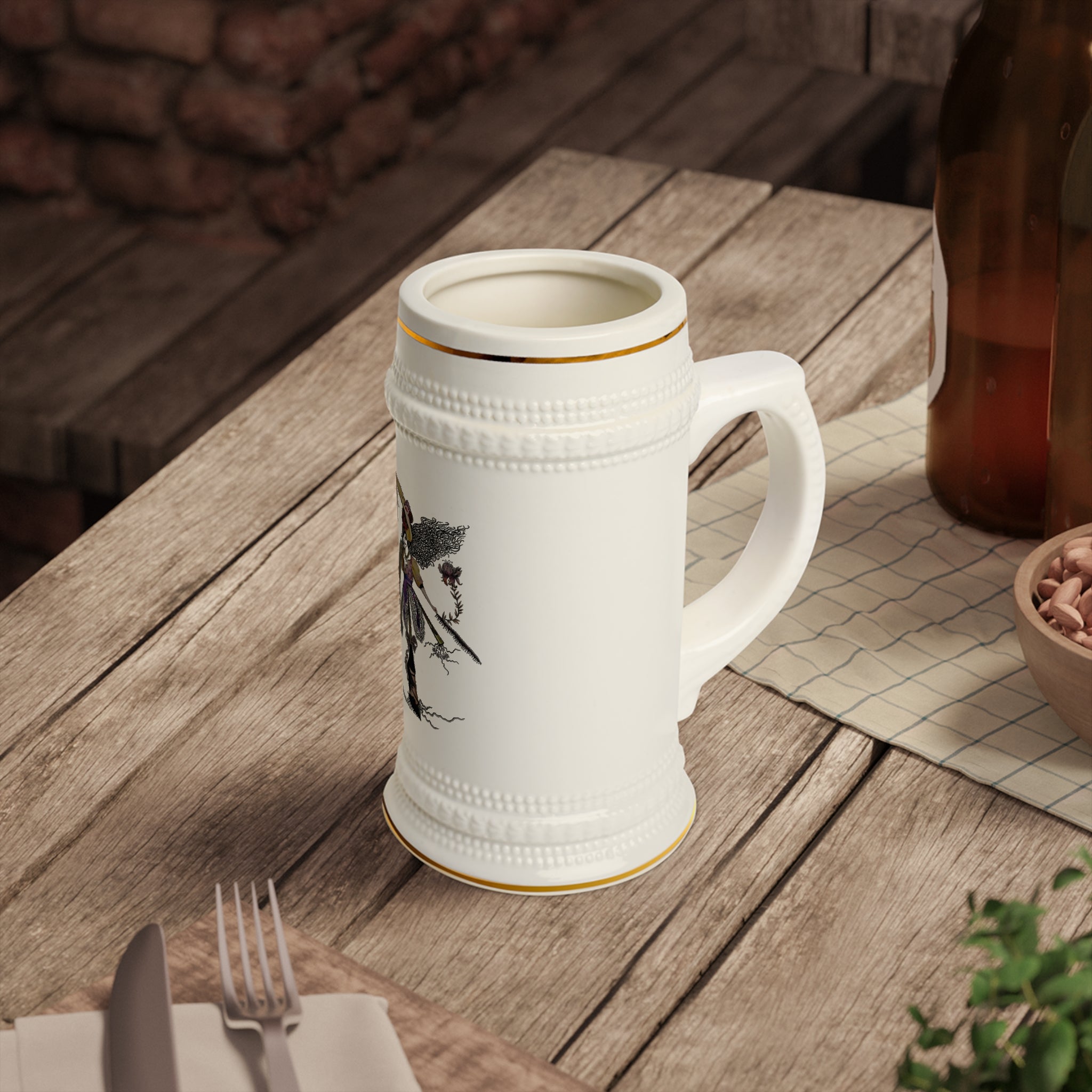 Victorian Pirate Illustration Beer Stein Mug | Ceramic German-Style Stein