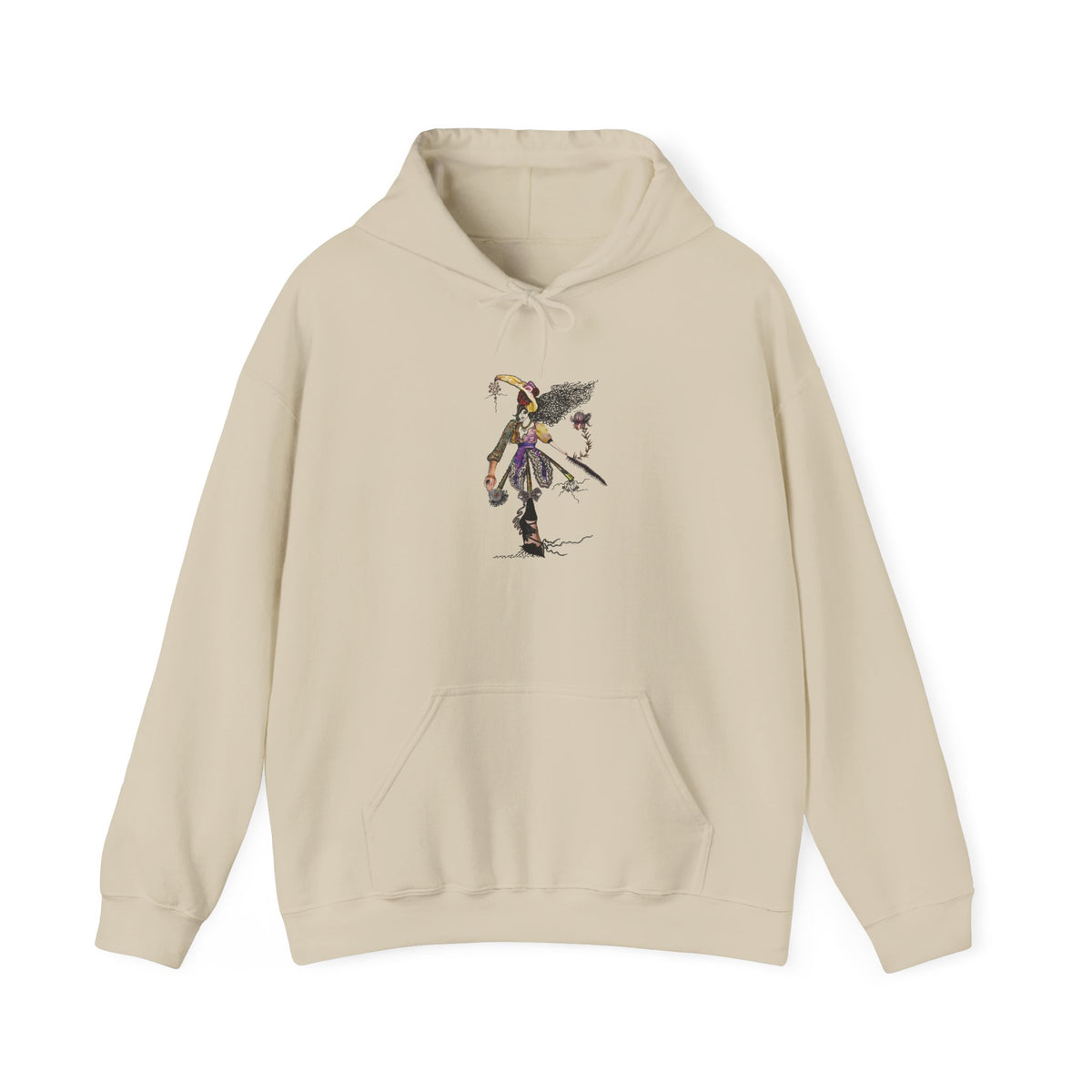 Hoodie — Gothic Angel Warrior Illustration Pullover