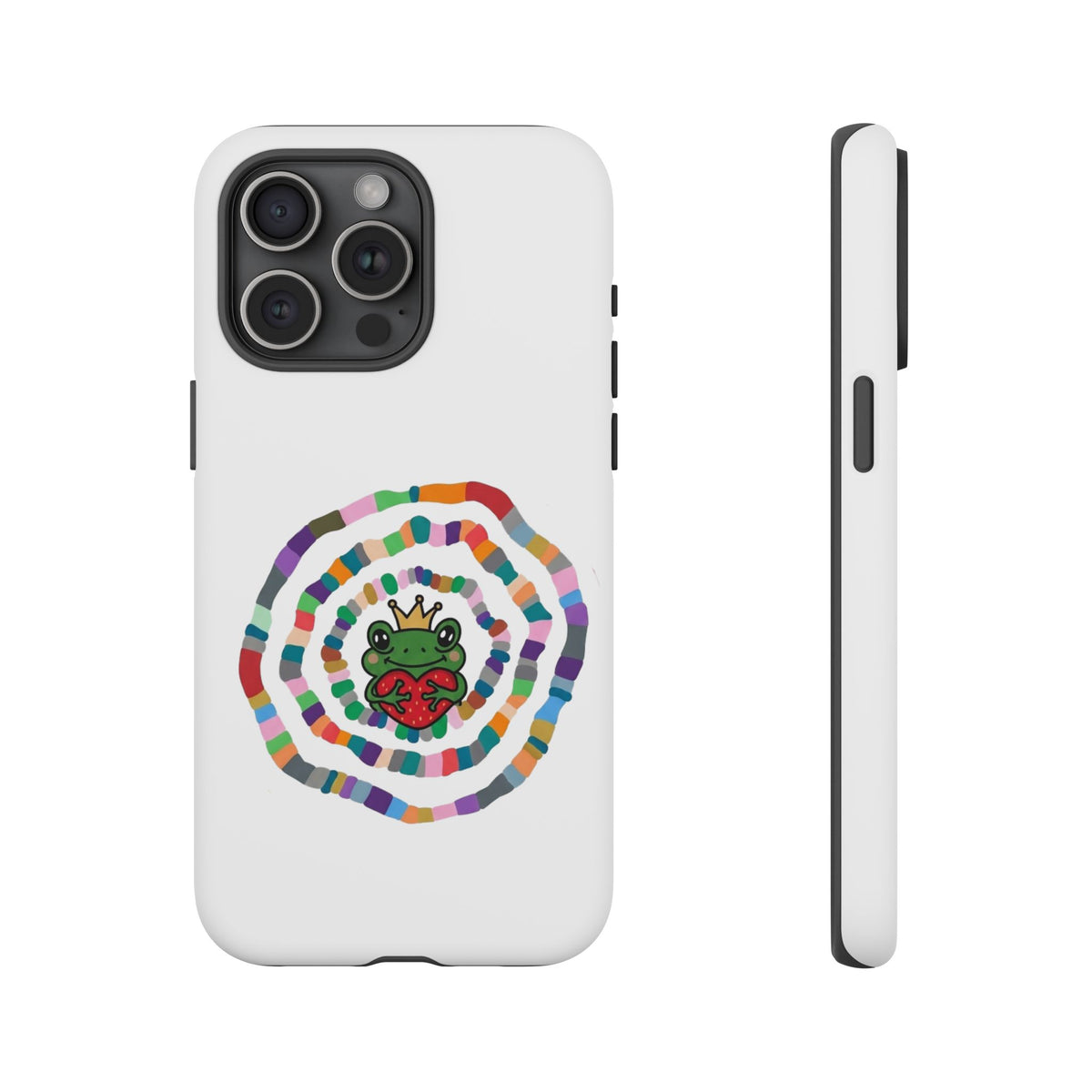 Frog Heart Spiral Tough Case | Colorful Concentric Ring Phone Case