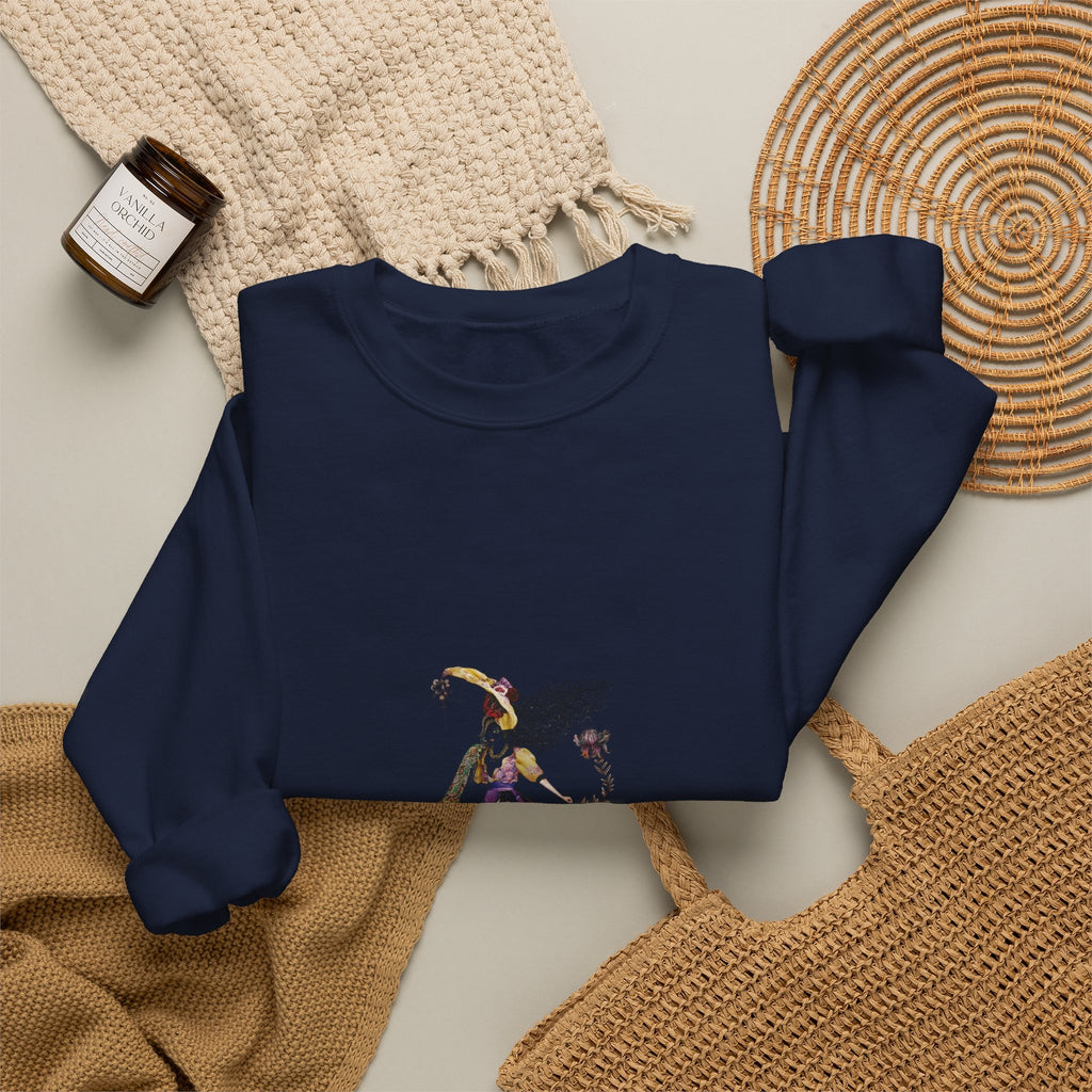 Crewneck Sweatshirt - Gothic Jester Skeleton Illustration