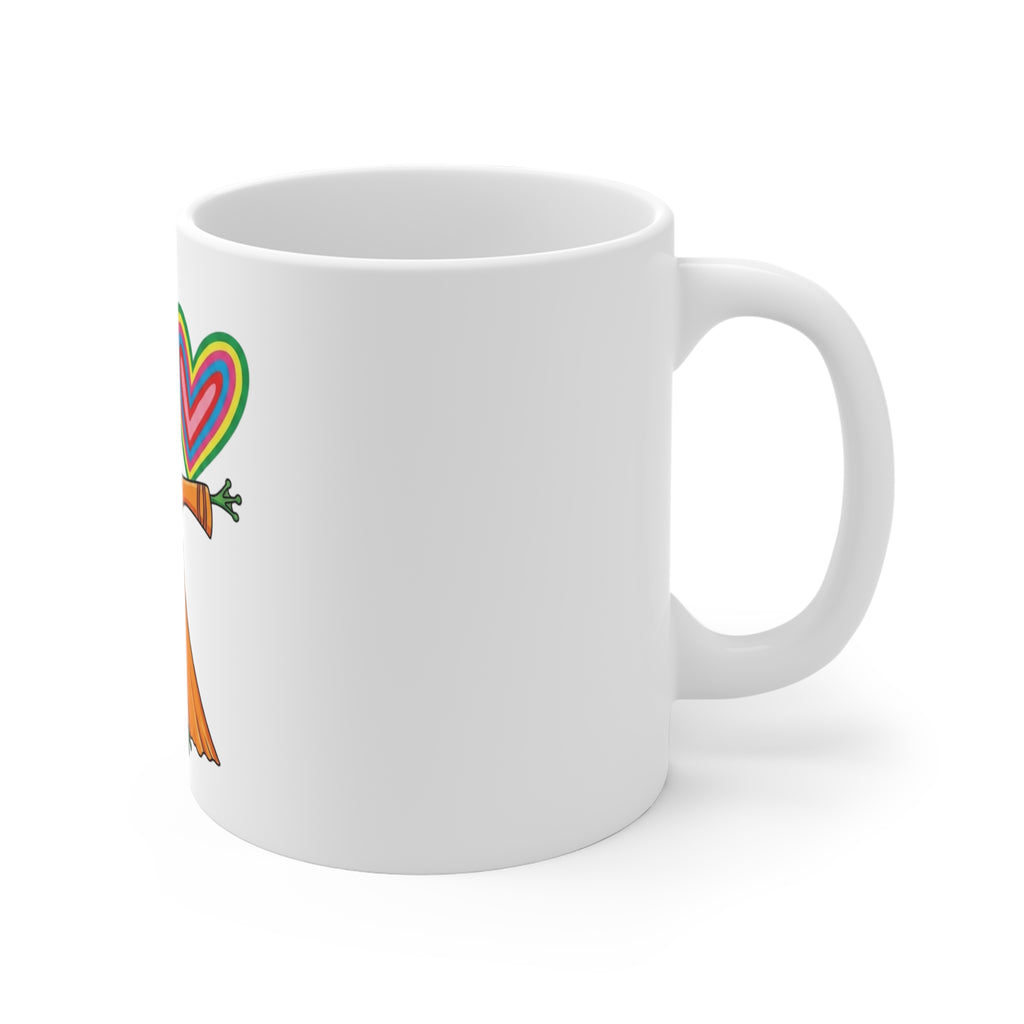 Frog Couple with Rainbow Heart Mug | Cute Romantic Illustration