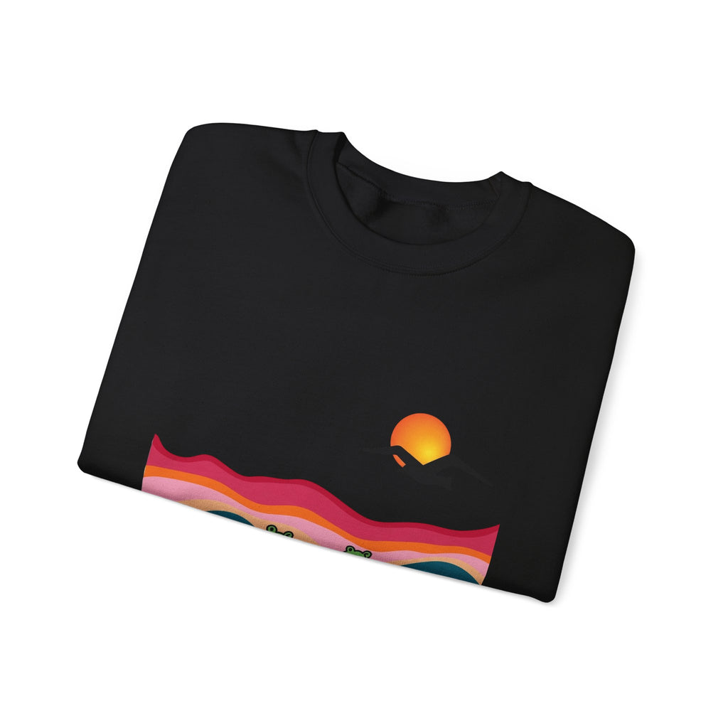 Desert Sunset Landscape Sweatshirt | Sunset Dunes with Road and Bird