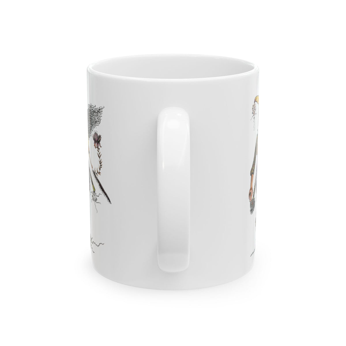 Vintage Botanical Skull mug | Floral Anatomy ceramic mug