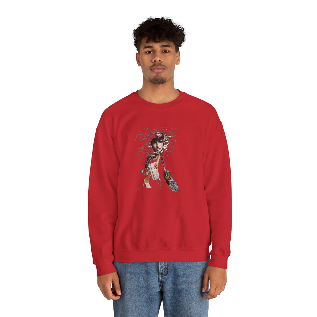 Medusa Goddess Crewneck Sweatshirt — Mythic Floral Medusa Design