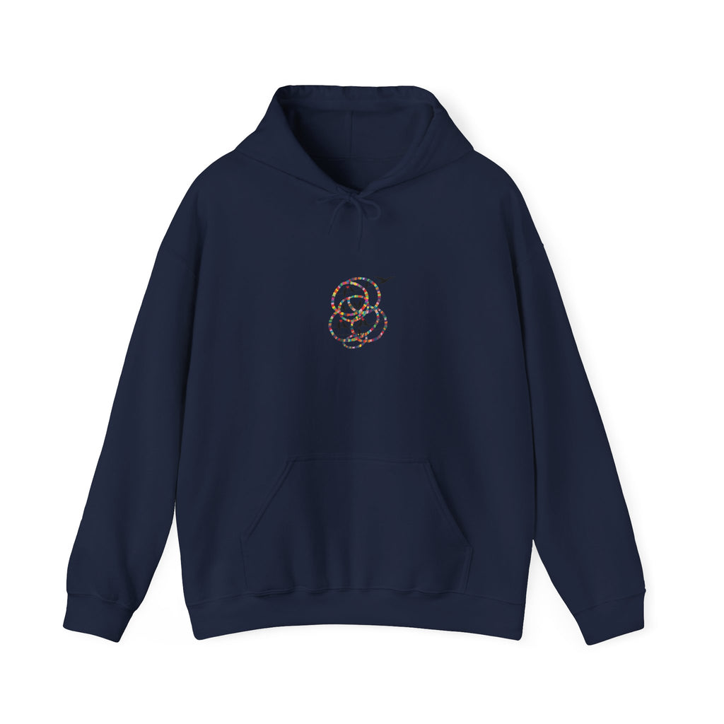 Minimal Floral Snake Hoodie — Delicate Line Art Serpent Graphic