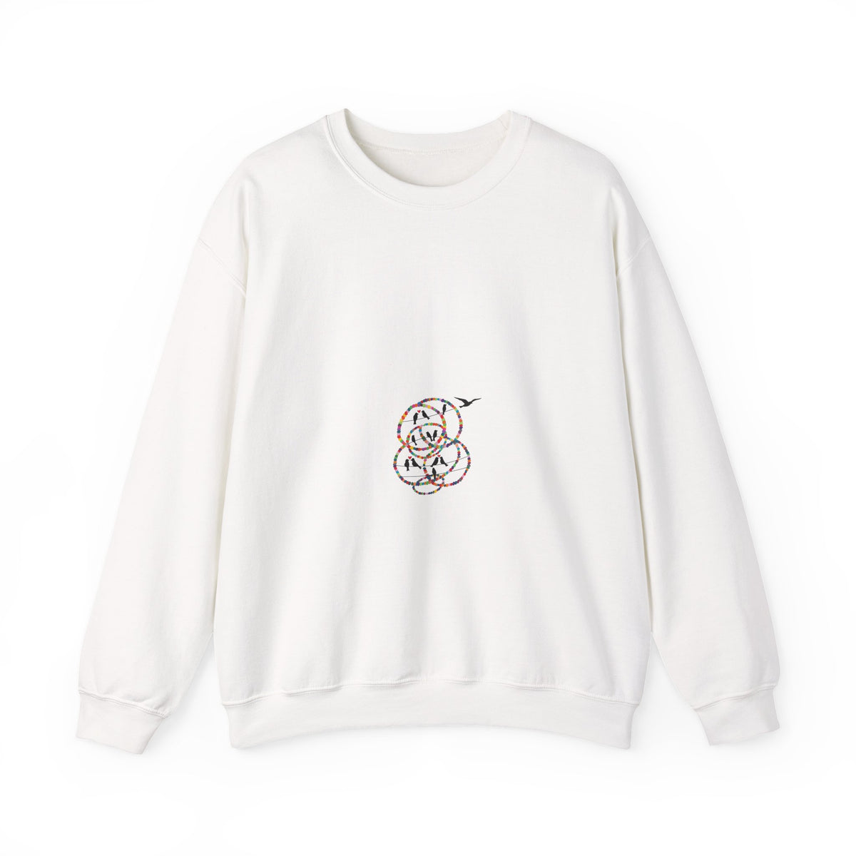 Crewneck Sweatshirt — Minimal Cute Ghost Embroidery