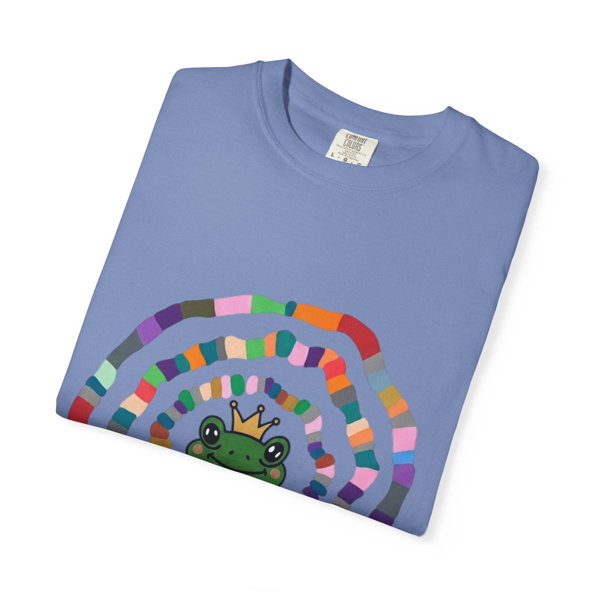 Crowned Frog Heart T-Shirt | Colorful Spiral Doodle