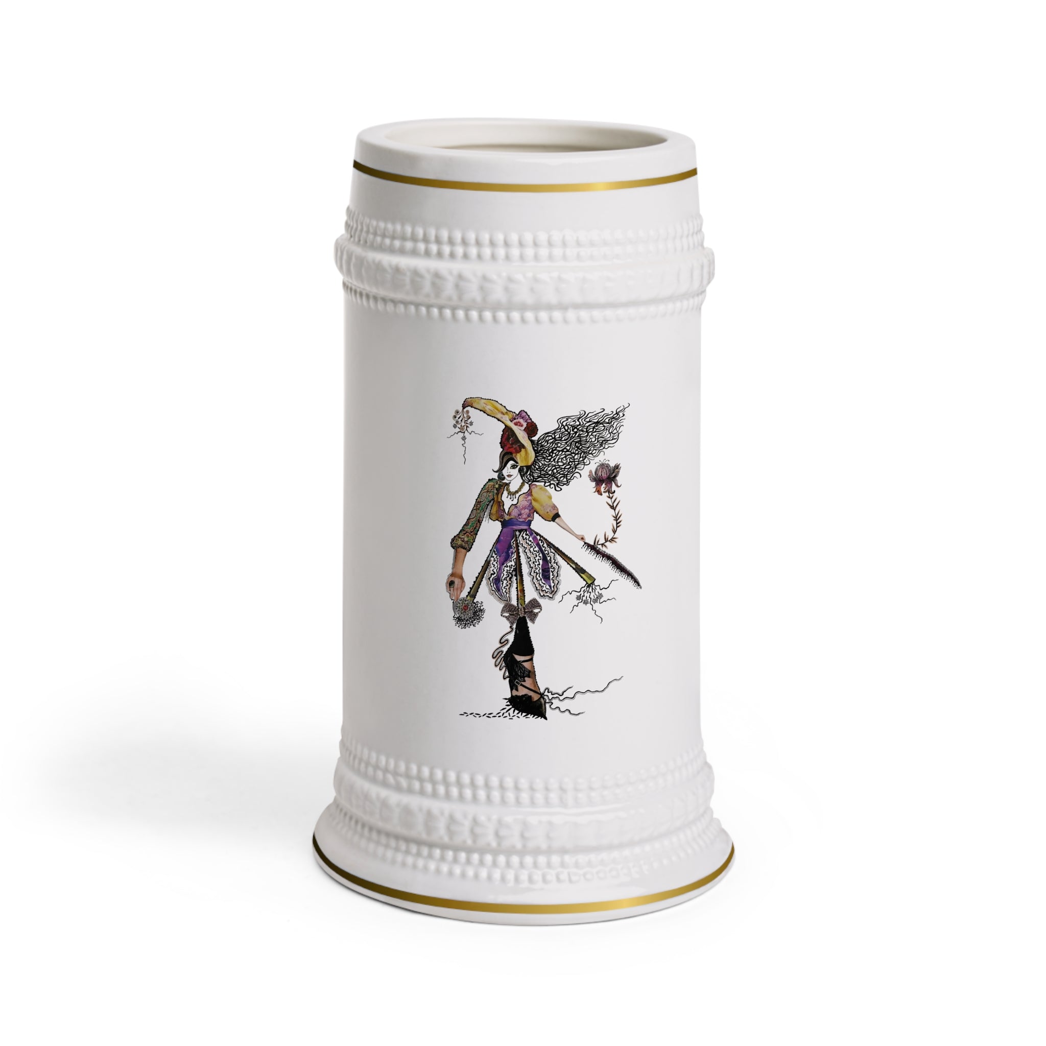 Victorian Pirate Illustration Beer Stein Mug | Ceramic German-Style Stein