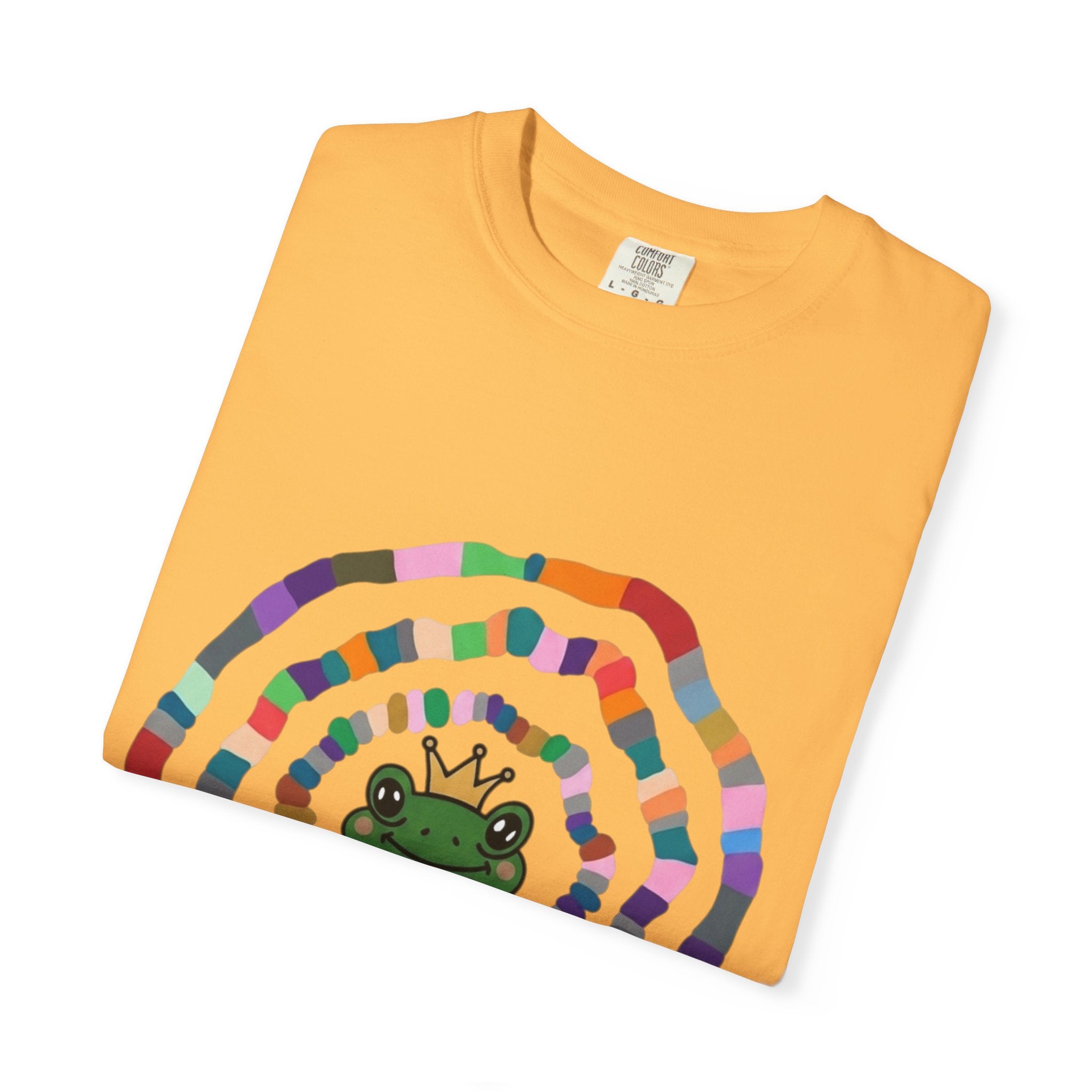 Crowned Frog Heart T-Shirt | Colorful Spiral Doodle