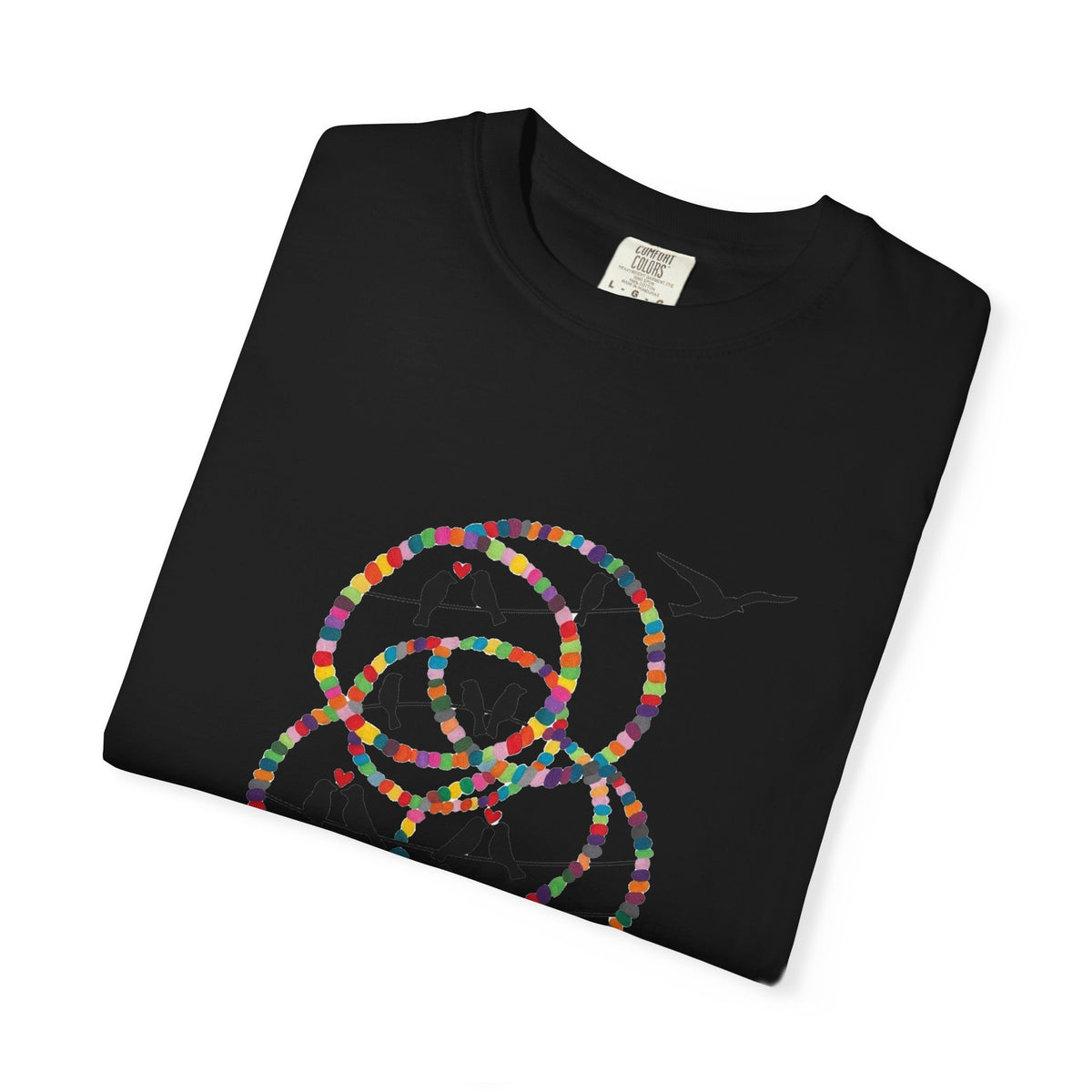 Bird Flight Graphic T-Shirt — Colorful Ring Silhouette Tee