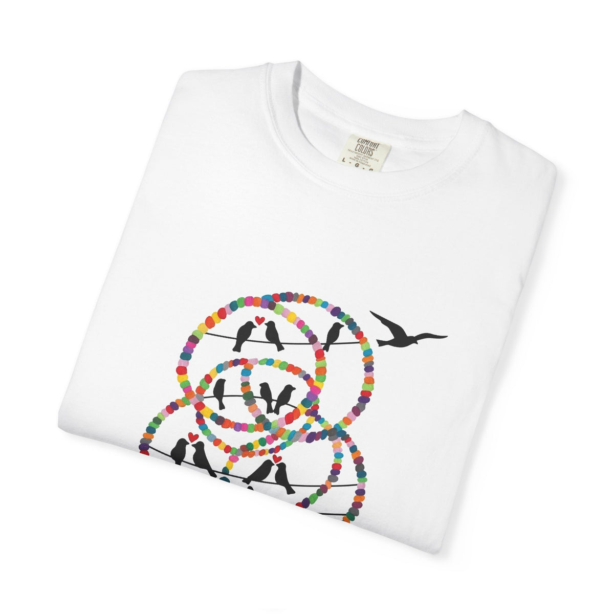 Bird Flight Graphic T-Shirt — Colorful Ring Silhouette Tee