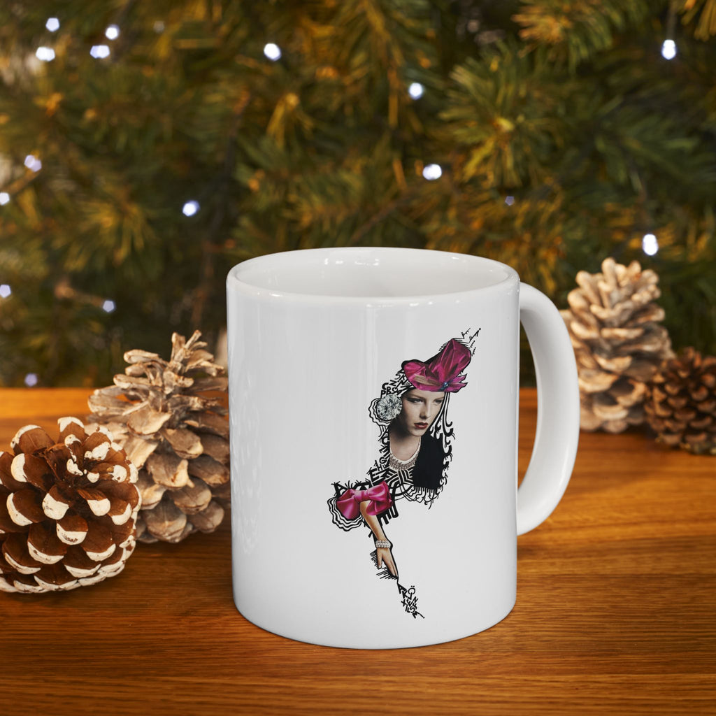Rose Skeleton Illustration Mug | Floral Bone Anatomy Ceramic Mug