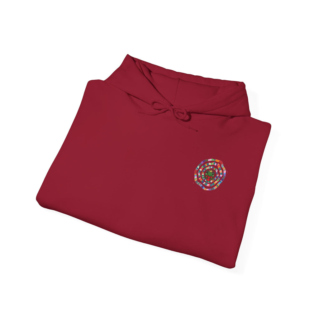 Floral Mandala Logo Hoodie | Small Chest Emblem Sweatshirt