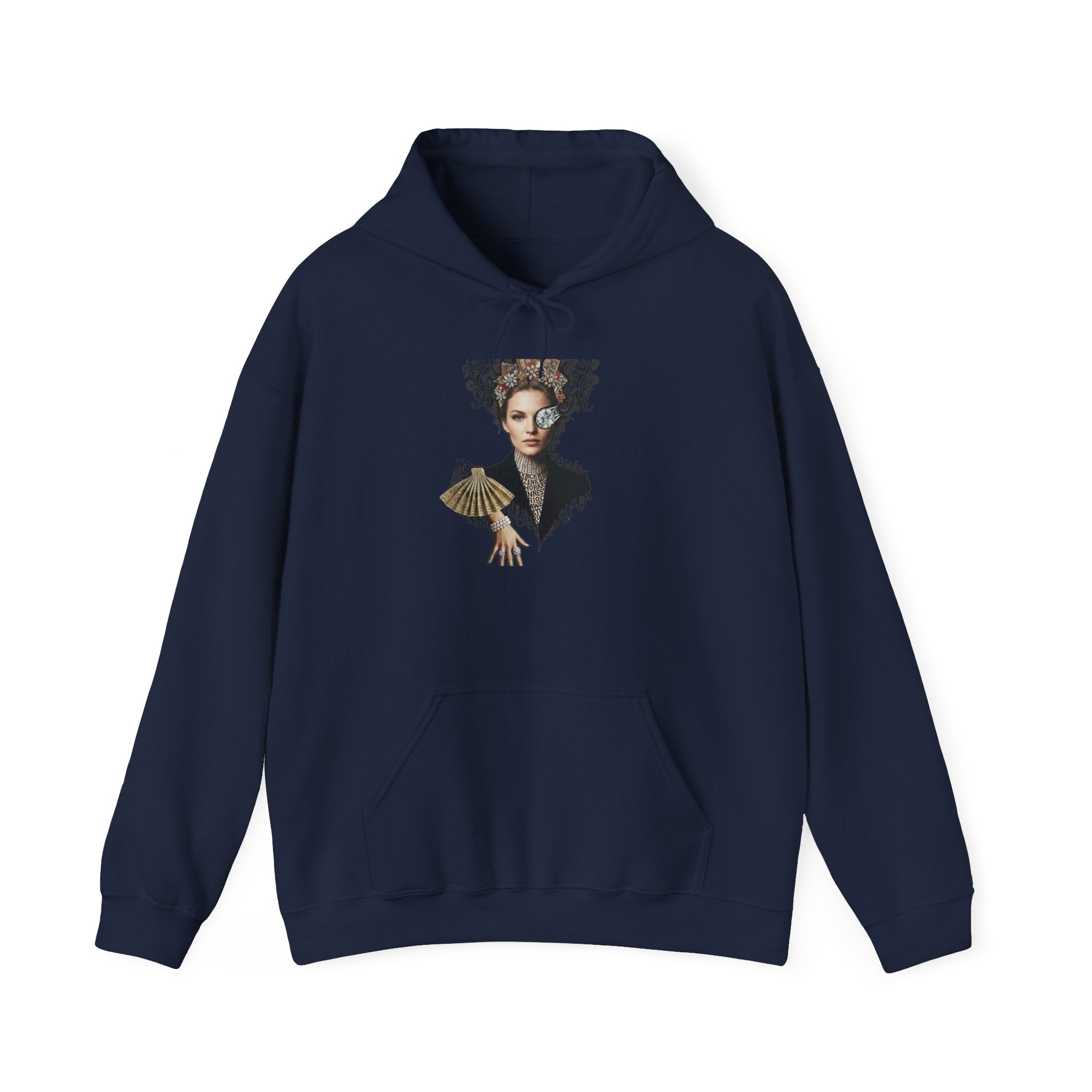 Artistic Portrait Hoodie – Elegant Woman Floral Crown Pullover