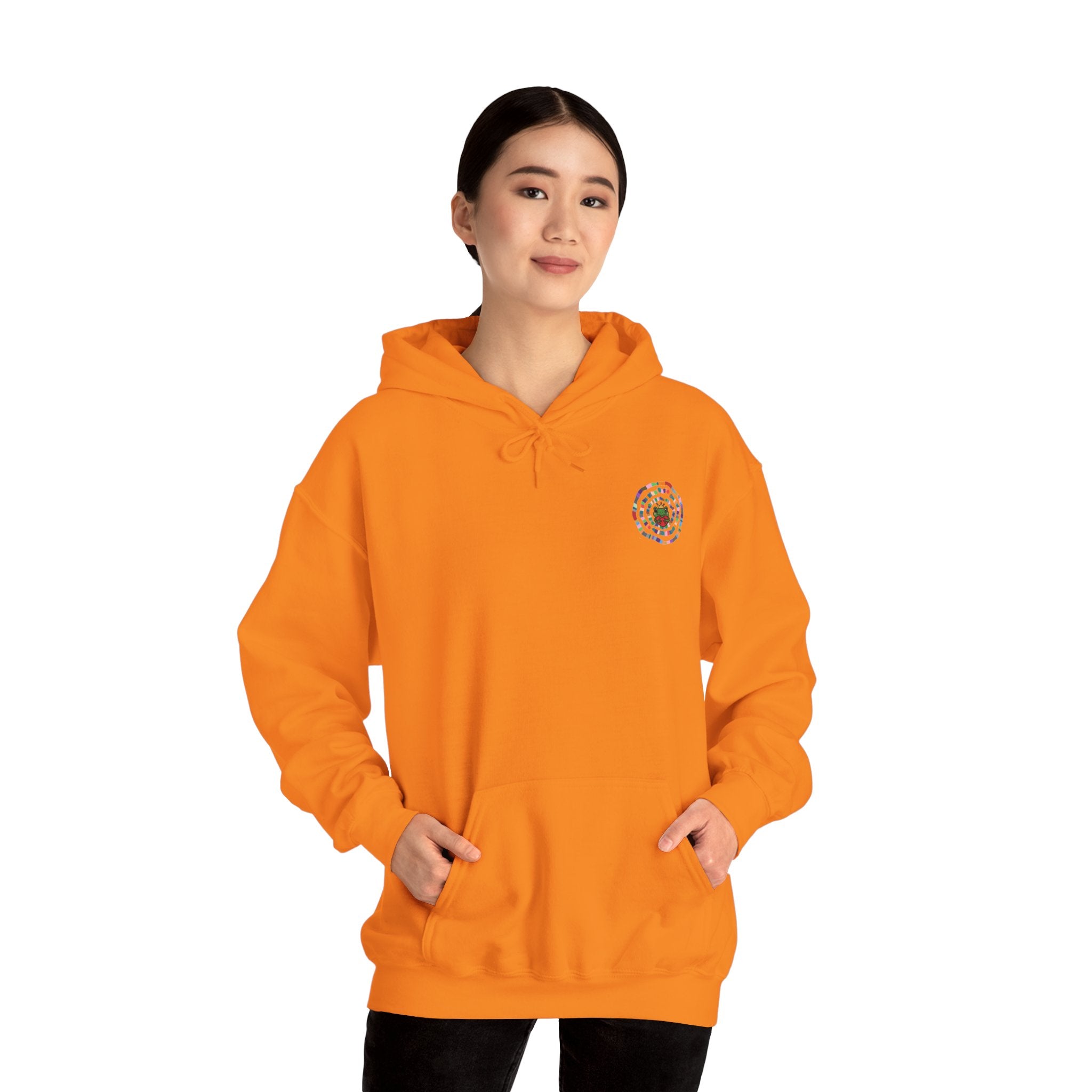Floral Mandala Logo Hoodie | Small Chest Emblem Sweatshirt