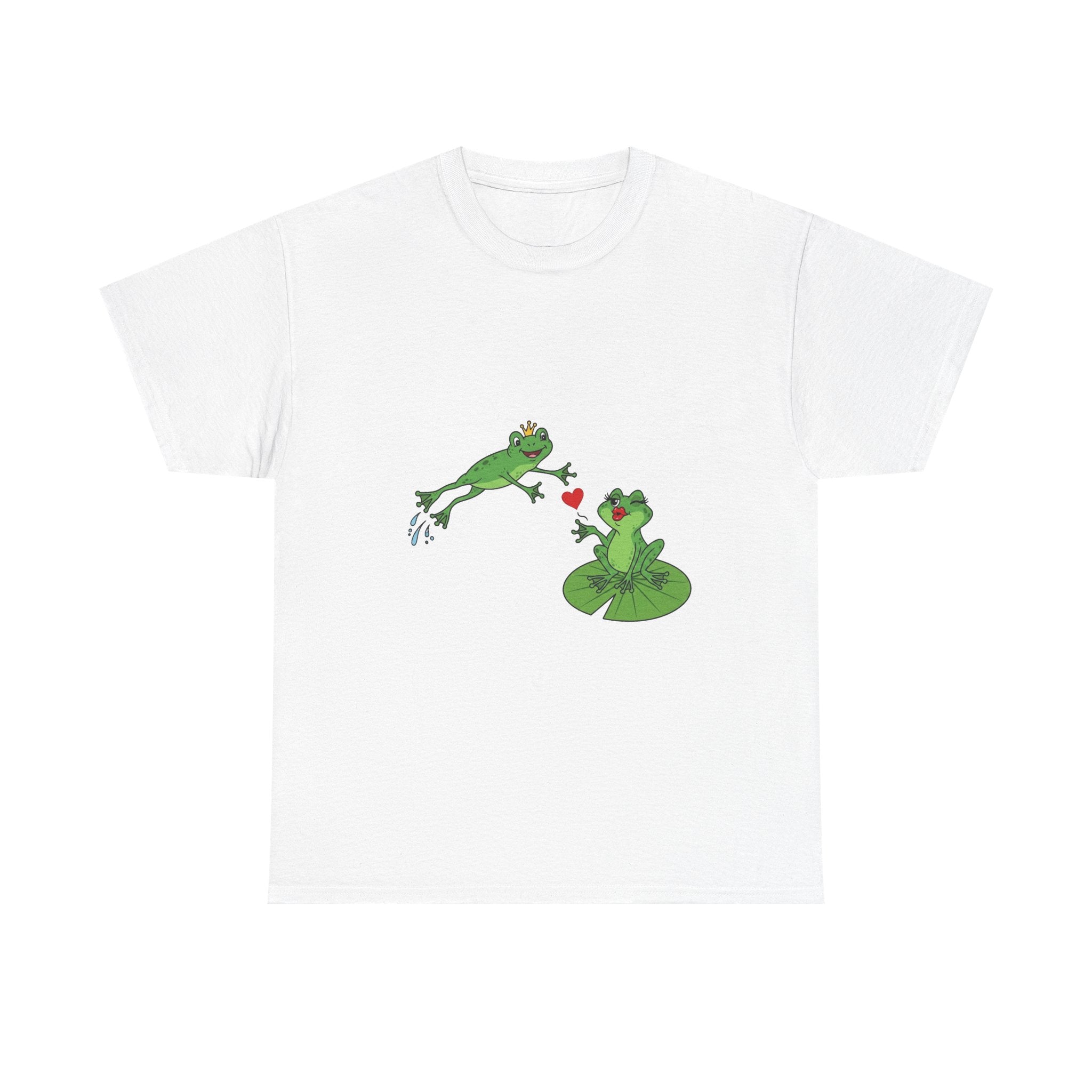 Kissing Frogs Tee | Romantic Frog Lily Pad Illustration