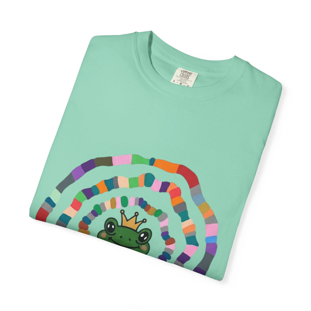 Crowned Frog Heart T-Shirt | Colorful Spiral Doodle