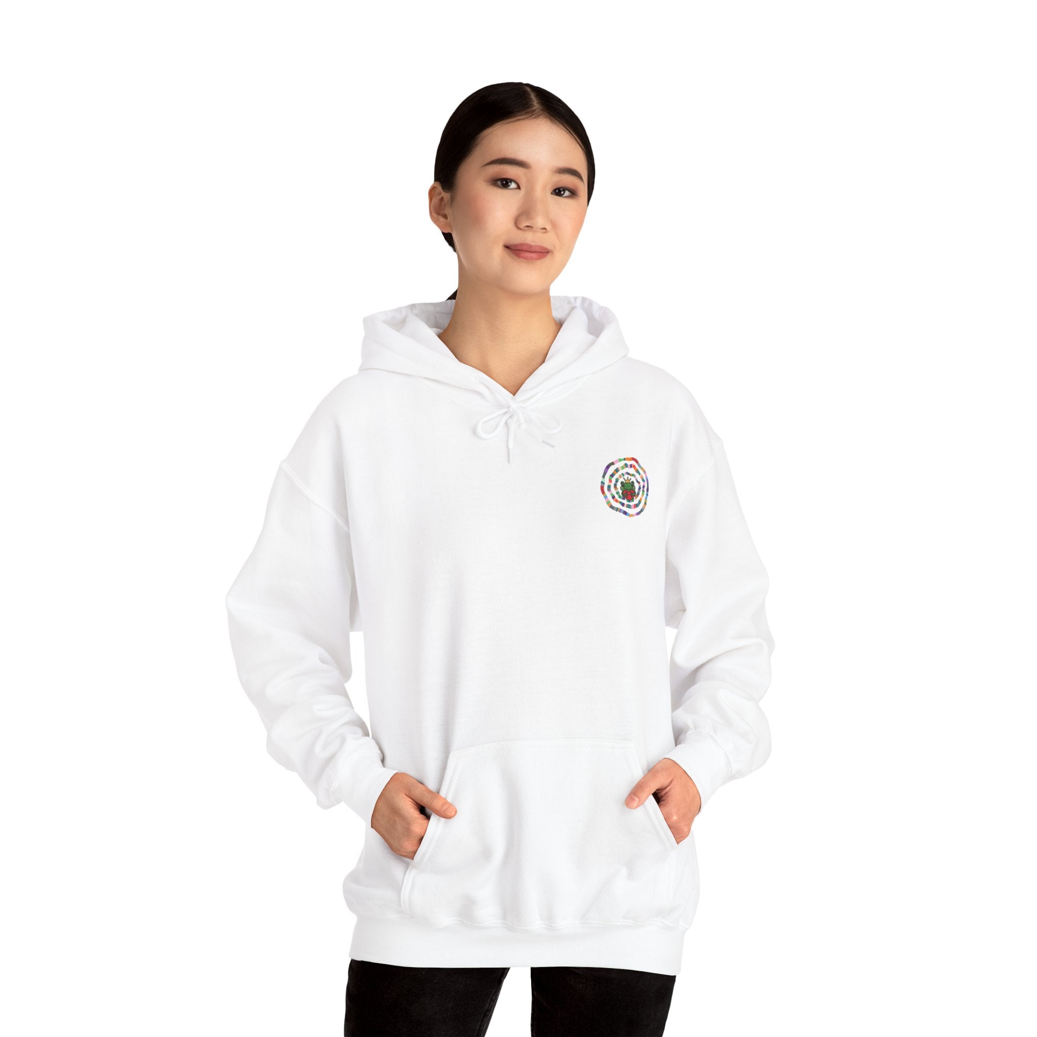 Floral Mandala Logo Hoodie | Small Chest Emblem Sweatshirt