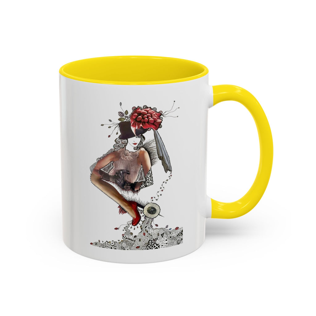 Floral Skull Pinup Mug | Accent Coffee Mug