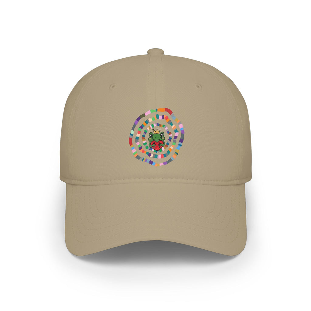 Colorful Spiral Sunflower Cap | Red Low Profile Baseball Cap