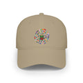 Colorful Spiral Sunflower Cap | Red Low Profile Baseball Cap