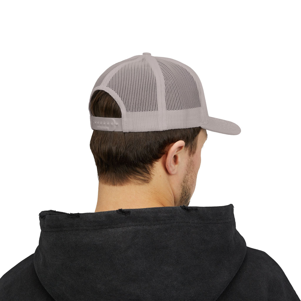 Spiral Mosaic Flower Snapback Trucker Cap | Embroidered Floral Circle
