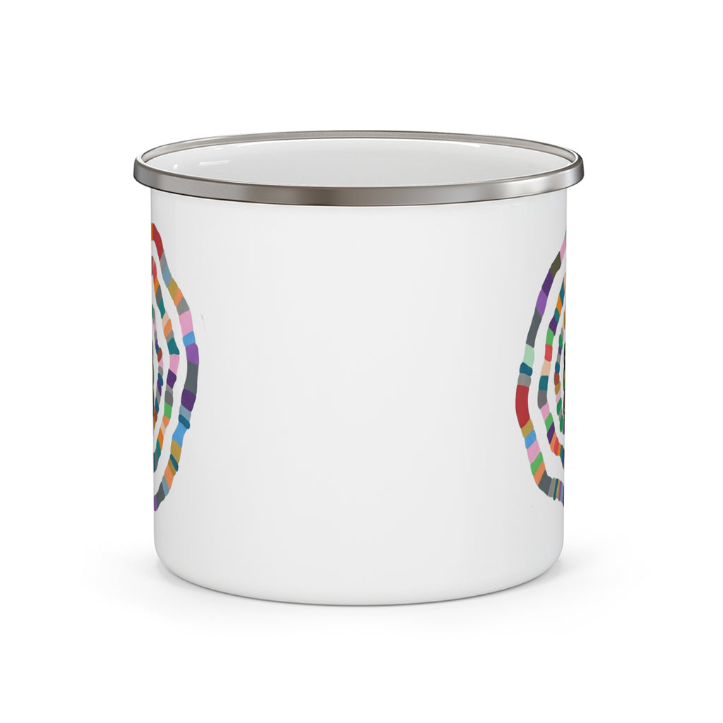 Rainbow Spiral Frog with Crown Enamel Camping Mug | Cute Frog Heart Design