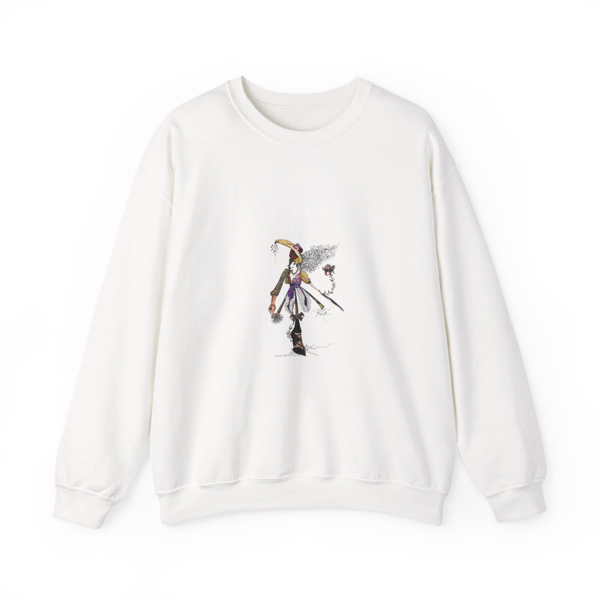 Crewneck Sweatshirt - Gothic Jester Skeleton Illustration