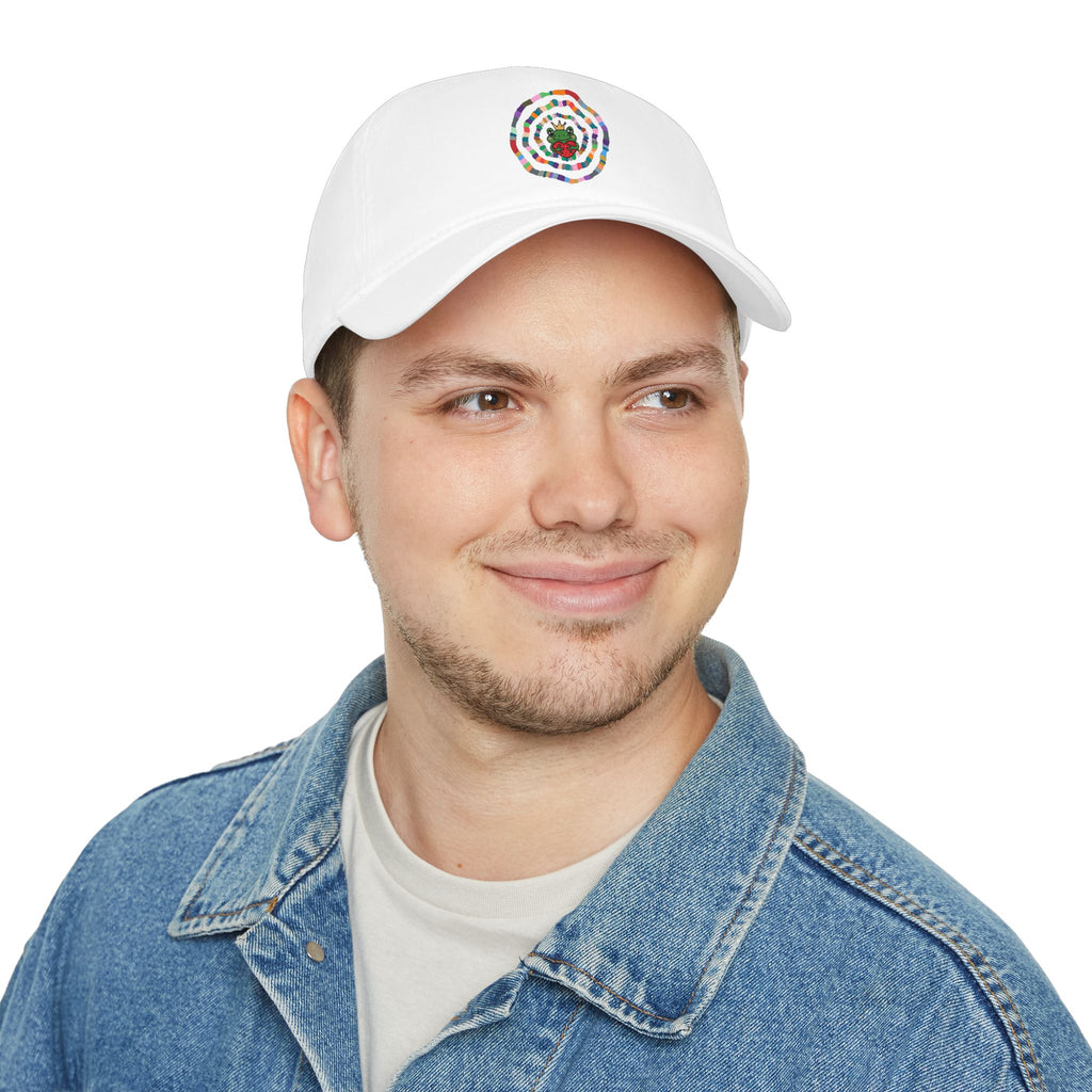 Colorful Spiral Sunflower Cap | Red Low Profile Baseball Cap