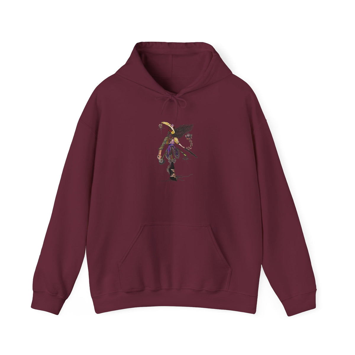 Hoodie — Gothic Angel Warrior Illustration Pullover