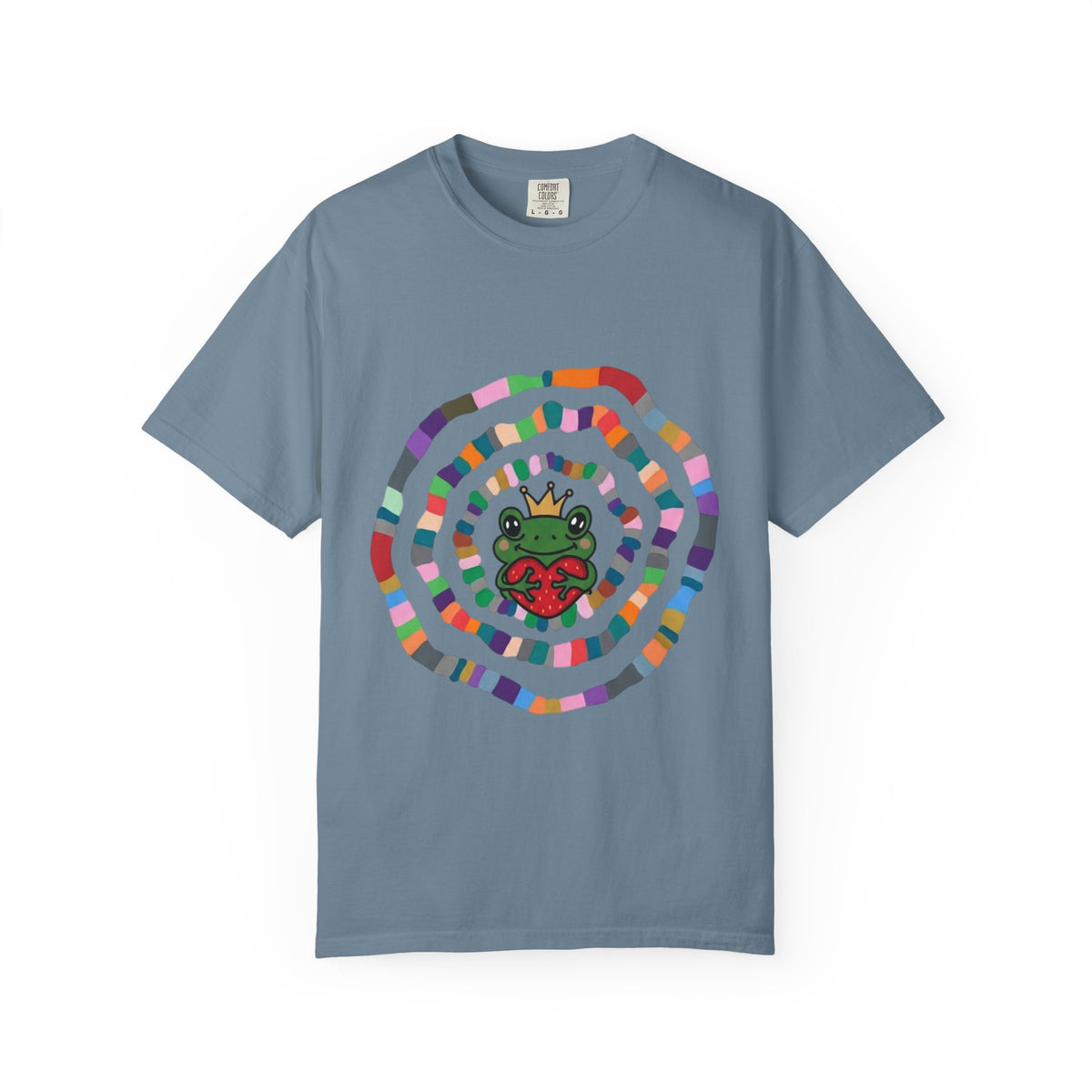 Crowned Frog Heart T-Shirt | Colorful Spiral Doodle