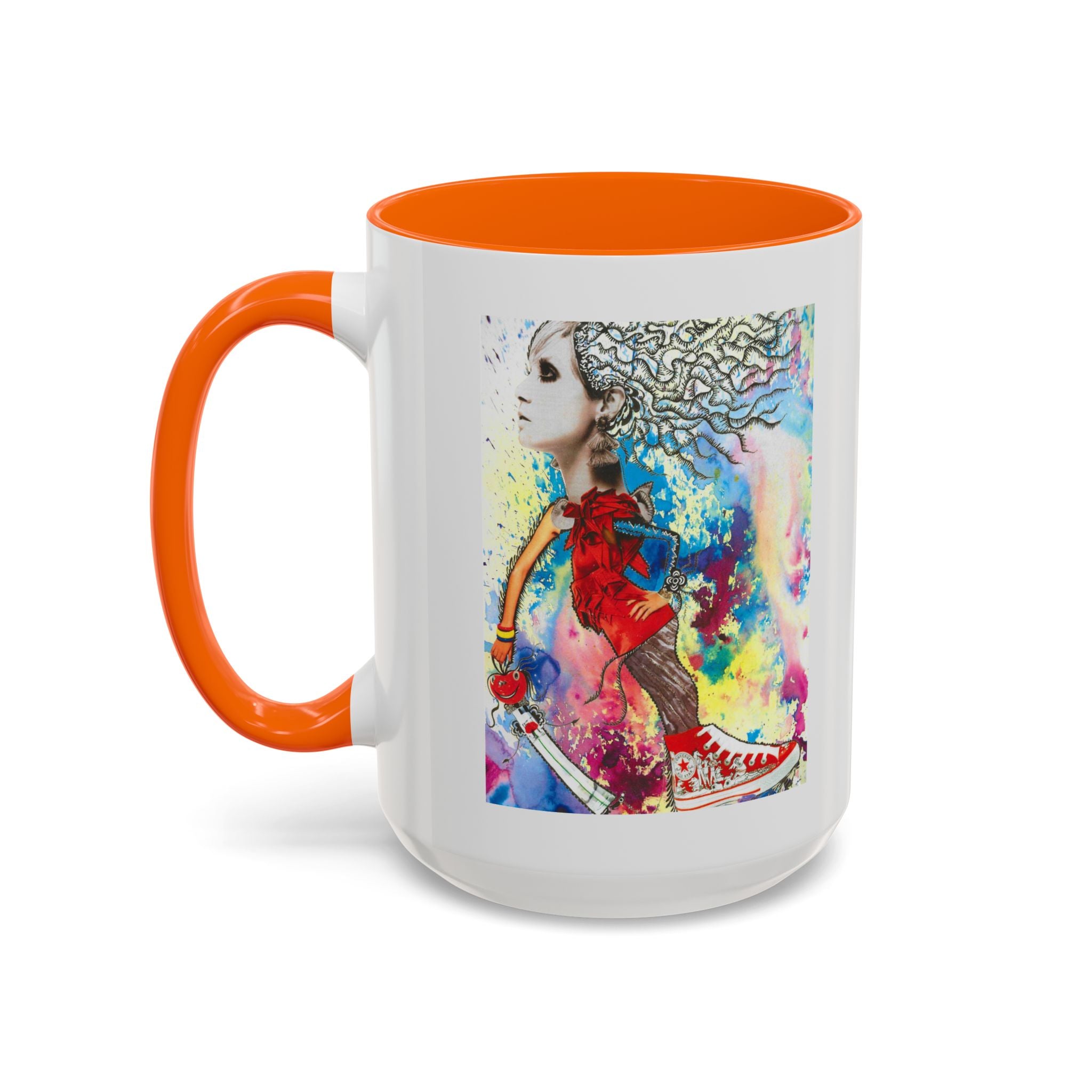Colorful Abstract Woman Portrait Mug | Accent Coffee Mug