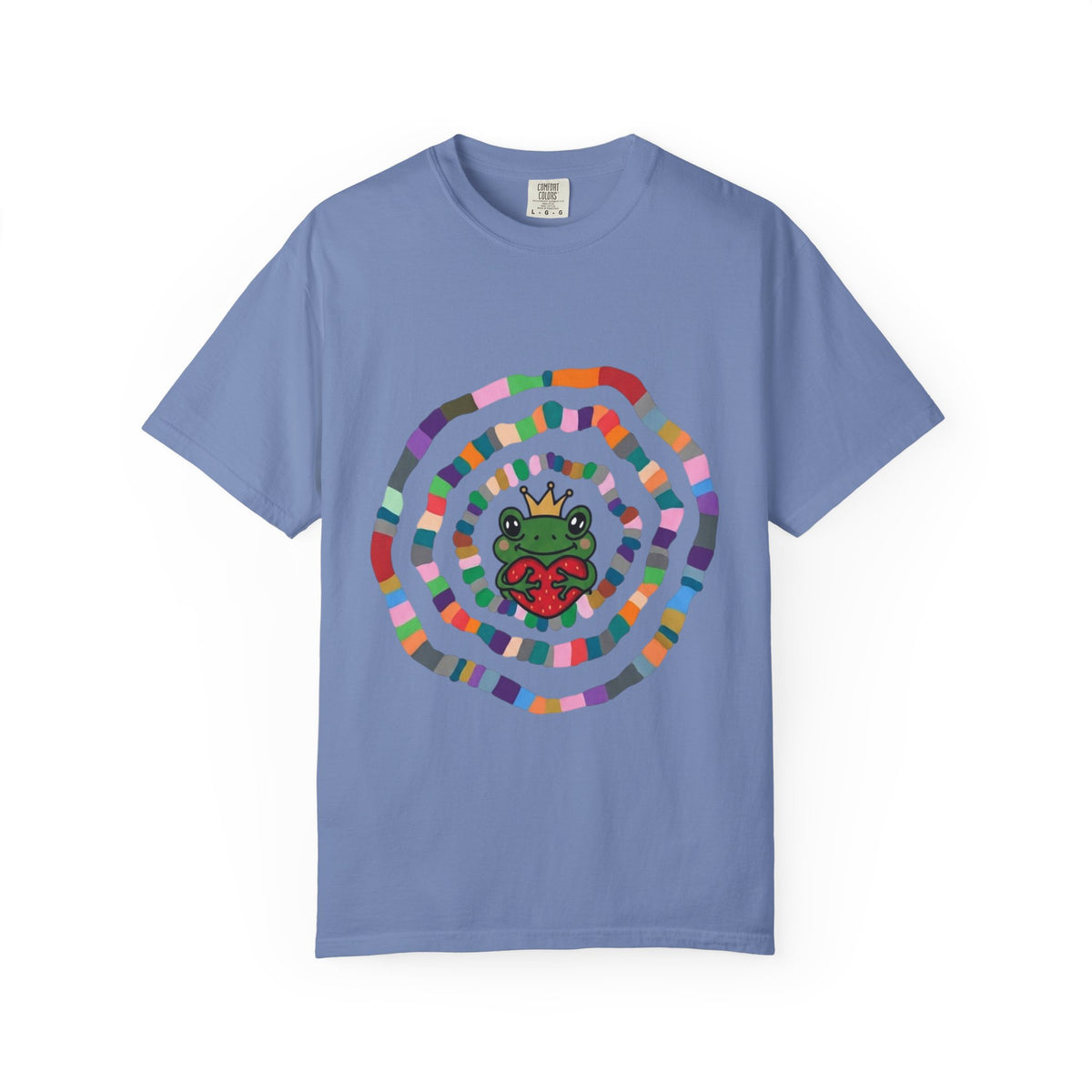 Crowned Frog Heart T-Shirt | Colorful Spiral Doodle