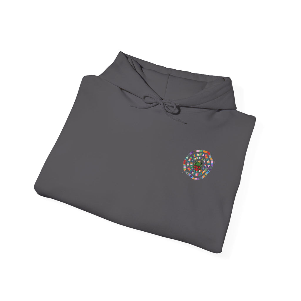 Floral Mandala Logo Hoodie | Small Chest Emblem Sweatshirt