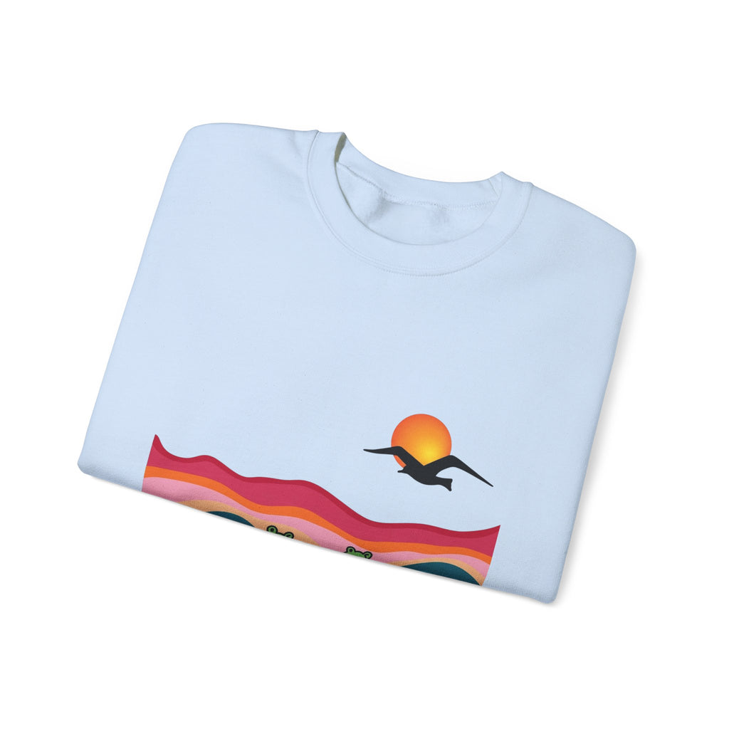 Desert Sunset Landscape Sweatshirt | Sunset Dunes with Road and Bird
