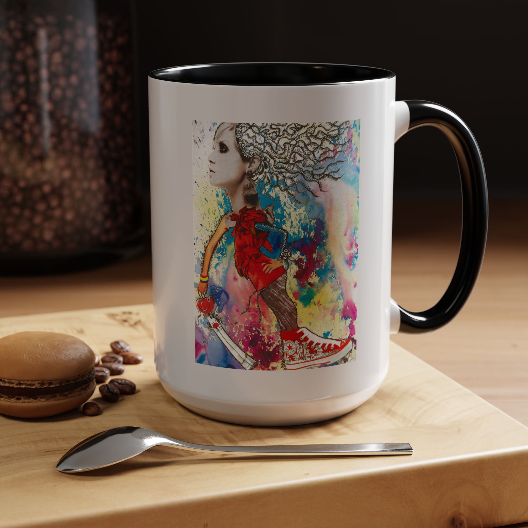Colorful Abstract Woman Portrait Mug | Accent Coffee Mug