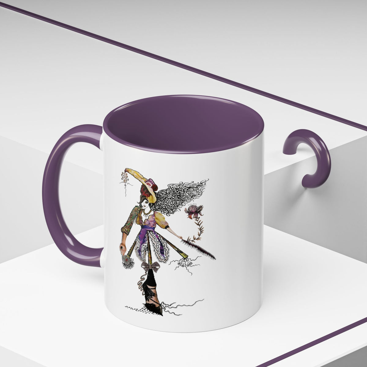 Whimsical Witch Illustration Mug | Accent Coffee Mug 11oz 15oz