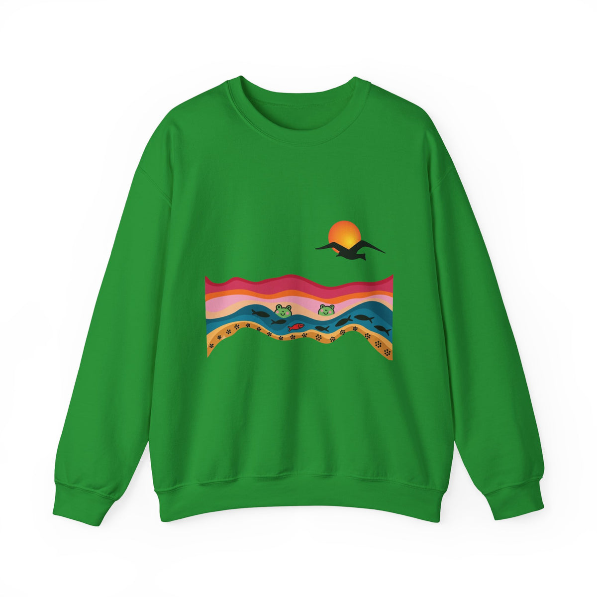 Desert Sunset Landscape Sweatshirt | Sunset Dunes with Road and Bird