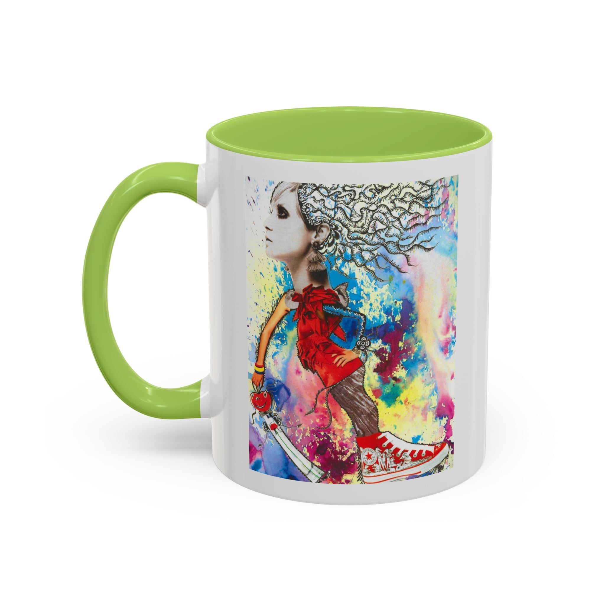 Colorful Abstract Woman Portrait Mug | Accent Coffee Mug