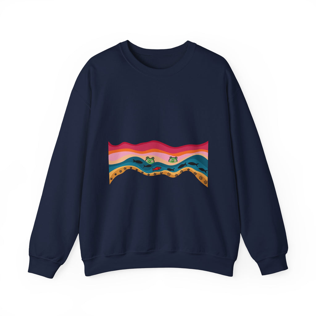 Desert Sunset Crewneck Sweatshirt — Retro Mountain & Cactus Graphic