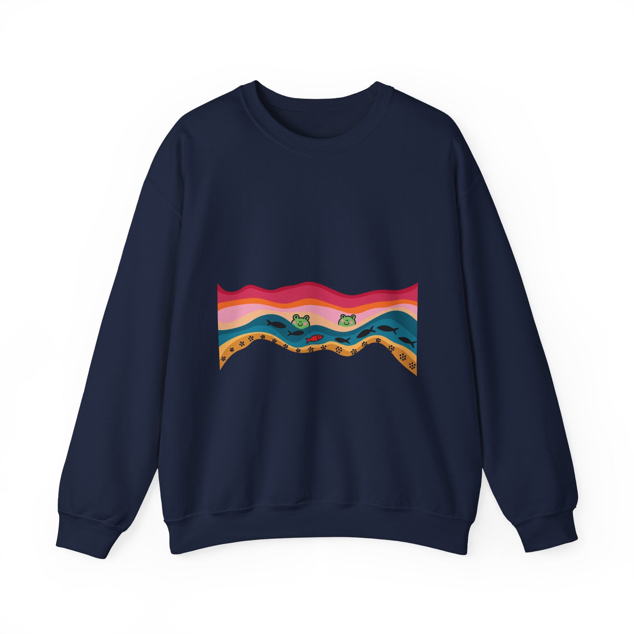 Desert Sunset Crewneck Sweatshirt — Retro Mountain & Cactus Graphic